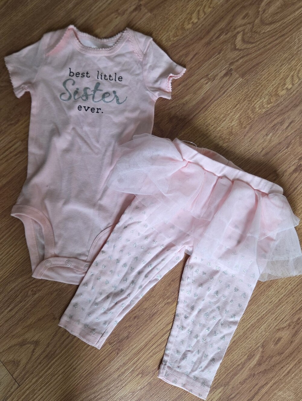 Carter's Baby Girl Pink Tutu Set 6M'Best Little Sister Ever' 2PC